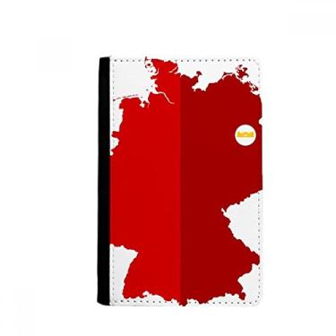 Imagem de Porta-passaporte padrão vermelho mapa bandeira nacional da Alemanha Notecase Burse carteira capa porta-cartão, Multicolor