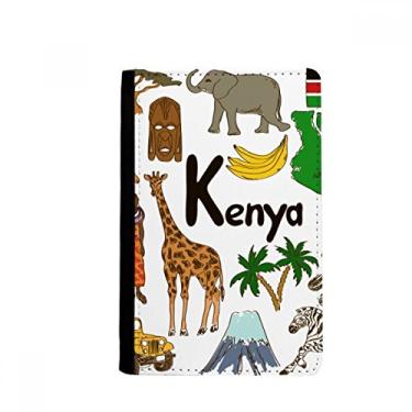 Imagem de Porta-passaporte com bandeira nacional do Quênia Landscap Animals Notecase Burse Carteira Capa Cartão, Multicolor