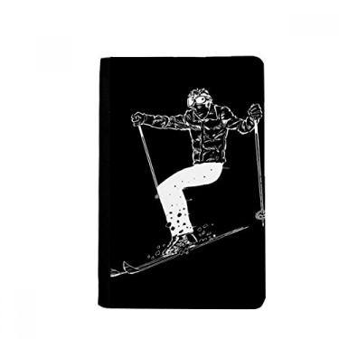 Imagem de Carteira preta para passaporte com padrão de esqui de inverno para esportes Notecase Burse, Multicolor