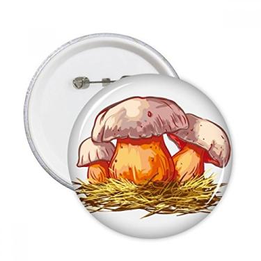 Imagem de Linda ilustração de cogumelo azul delicioso alfinetes redondos emblema botão decoração acessório 5 peças