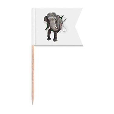Imagem de Animal Paper Quebras Impacto Elefantes Bandeiras para Palito de Dente Marcação para Bolo Festa Comida Prato de Queijo