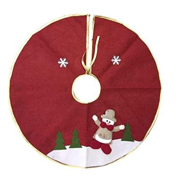 Imagem de Saia para Árvore de Natal Decorada Rústica Vinho Boneco de Neve 60cm - Master Christmas