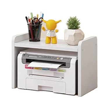 Imagem de KIZQYN Suporte de impressora copiadora prateleira de armazenamento de mesa simples rack de impressora de escritório estudante pequeno economia de espaço prateleira criativa prateleira de livros impressora de mesa (cor: F-1layer)