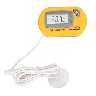 Imagem de Pssopp Aquarium Thermometer Digital LCD Sensor Fish Tank Water Thermometers Controller Reptile Terrarium Temperature Gauge with Suction Cup(Yellow)