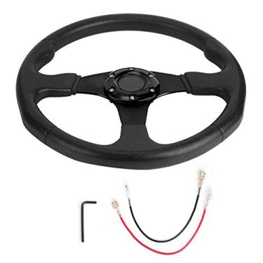 Imagem de Acessório de volante modificado, 350 mm/14 pol. para volante esportivo de carro, 6 parafusos acessórios universais modificados (preto)