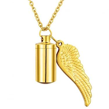Imagem de CNBPIC Joias Do Pingente Do Cilindro Do Cilindro Inoxidável Com Colar Do Anjo