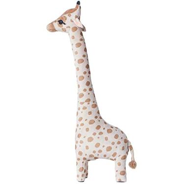 Imagem de Almofada de pelúcia abraçando animais fofo de pelúcia girafa brinquedo de pelúcia almofada de dormir macia simulação almofada de girafa decoração de casa 33,46 polegadas/85 cm