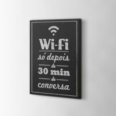 Imagem de Placa Decorativa Wi-Fi Só Depois Giz Preto e Branco-20x30 cm