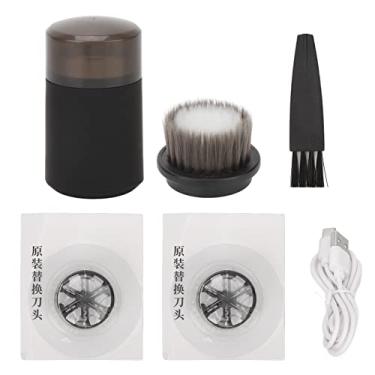 Imagem de ZJchao Aparador elétrico de barba, portátil e impermeável, recarregável, 2 em 1, com escova de limpeza, à prova d'água para todo o corpo, adequado para casa e viagens