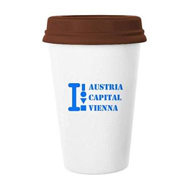 Imagem de Caneca da Áustria Capital Viena Art Déco, presente moderno caneca de café bebendo vidro cerâmica copo tampa