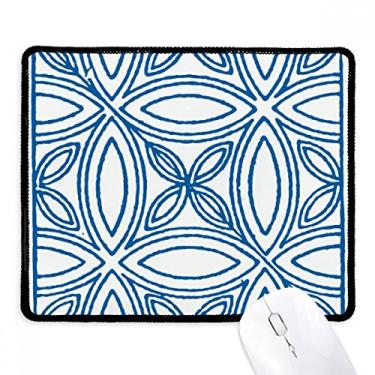 Imagem de Blue Talavera Ilustração Padrão Decorativo Mousepad Borda Costurada Tapete Borracha Gaming Pad