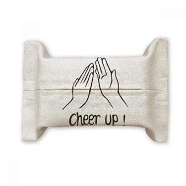 Imagem de Bolsa de linho de algodão para lenços faciais com gesto preto personalizado