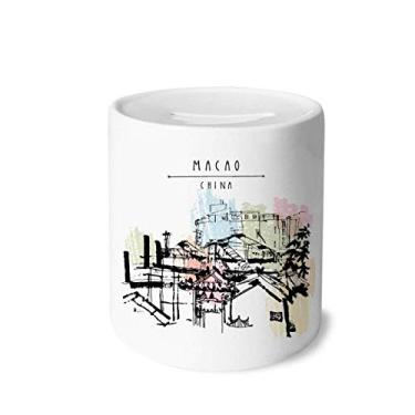 Imagem de DIYthinker Porta-moedas de cerâmica arranha-céus em Macau China caixa para dinheiro presente de cofrinho
