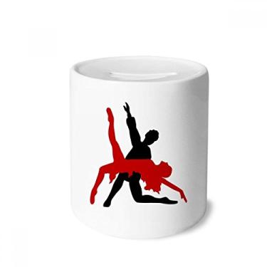 Imagem de DIYthinker Porta-moedas de cerâmica Duet Dance Social Dancing Money Box presente de cofrinho
