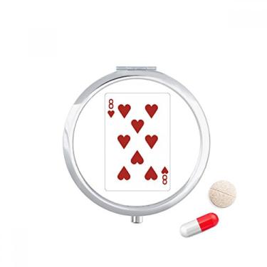 Imagem de Caixa de comprimidos com estampa de cartas de baralho em formato de coração com 8 compartimentos