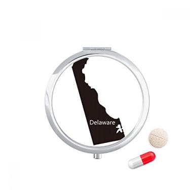 Imagem de Delaware America Caixa de armazenamento de medicamentos com contorno de mapa dos EUA