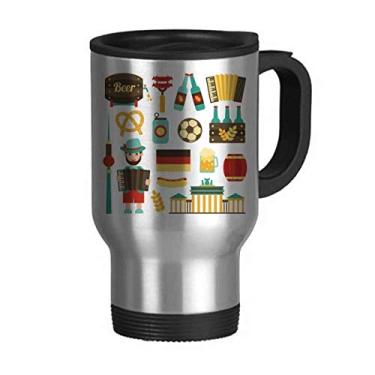 Imagem de Caneca de viagem cultural, de aço inoxidável, copo de carro de salsicha de cerveja de futebol