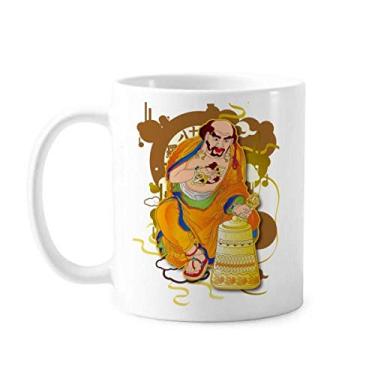 Imagem de Alfândega dezoito arhats Caneca com estampa de figuras de cerâmica xícara de porcelana café louça