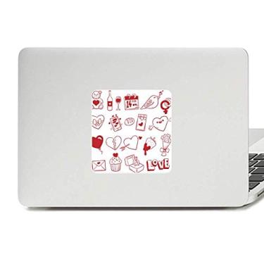 Imagem de Adesivo de vinil Paster Laptop Dia dos Namorados Vinho Amor Pássaro Coração Decoração PC