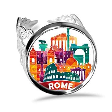 Imagem de DIYthinker Itália Roma Paisagem Alfândega Anel Ajustável Amor Casamento Noivado