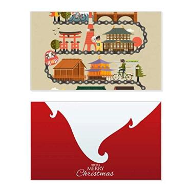 Imagem de Mapa tradicional japonês de montaria em formato de terra feriado, feriado, cartão de felicitações, mensagem de Natal