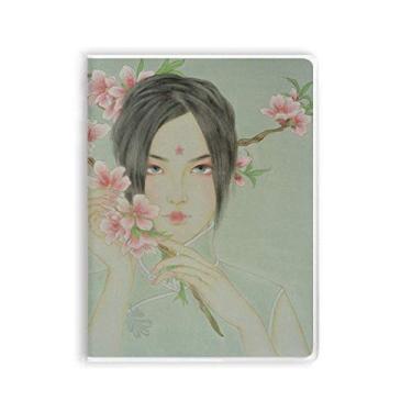 Imagem de Caderno de aquarela chinesa com estampa de flor de pêssego
