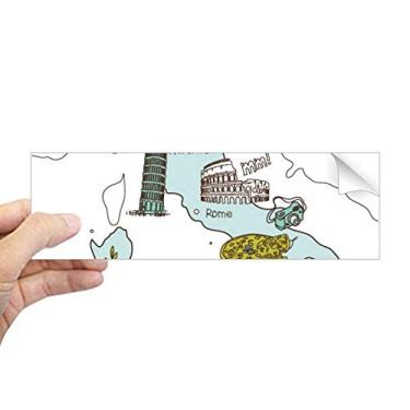 Imagem de DIYthinker Mapa Cidade Itália Padrão Bandeira Nacional Retangular Para-choque Adesivo Janela Decalque