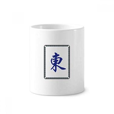 Imagem de Wind East Mahjong Tiles Suporte para caneta de escova de dentes com suporte de cerâmica
