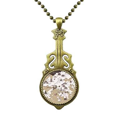 Imagem de DIYthinker Colar de Hong Kong com mapa de localização da China, joias antigas com pingente de música