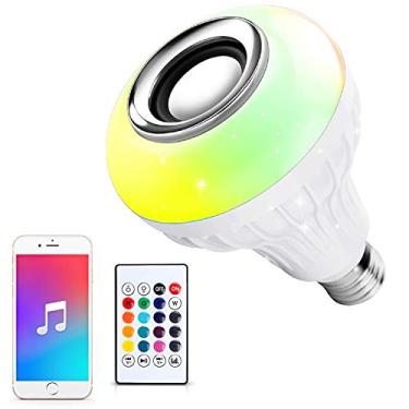 Imagem de Lâmpada Música Alto-falante de lâmpada sem fio Led Ustellar, lâmpada inteligente RGB, e26 base de cor mudando com controle remoto para festa, casa, decorações - PLP MANIA