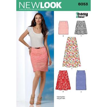 Imagem de New Look 6053 Saia feminina padrão de costura, tamanho A (8-10-12-14-16-18)