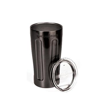 Imagem de GrowlerWerks uPint Copo isolado a vácuo para cerveja artesanal, preto cromado