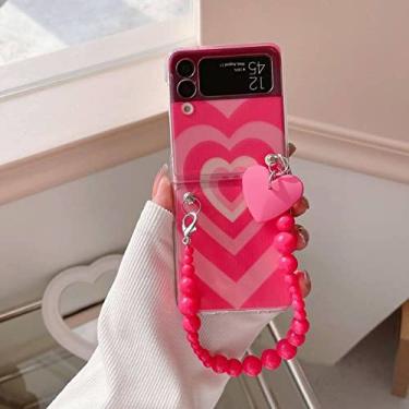 Imagem de Para Samsung Galaxy Z Flip 4 Case Love Bracelet Transparent Flip Flip 3 Cases para Samsung Z Flip 3 5G ZFlip4 Hard PC Back Cover, B with Bracelet, for Galaxy Z Flip 3