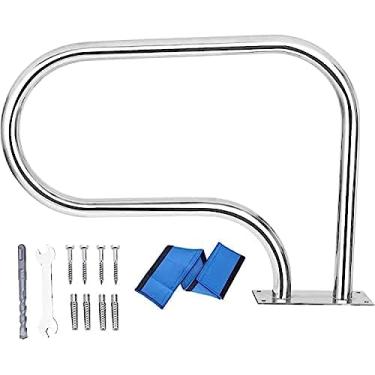 Imagem de Corrimão de segurança para piscina Trilhos de piscina de aço inoxidável Corrimão de piscina humanizado no solo Corrimão de piscina 3 curvas no solo Corrimão