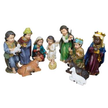 Imagem de Decoração Natal Enfeite Presépio Baby Natalino Resina 11 Peças