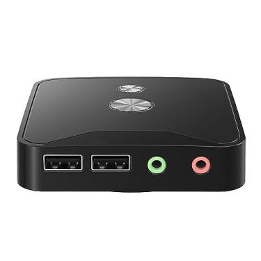 Imagem de TECKEEN USB + portas de áudio, interruptor de energia para computador de mesa, extensão de botão de alimentação para PC liga/desliga