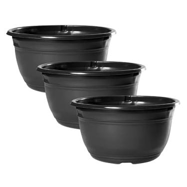 Imagem de Kit 30 Vaso Cuia Para Produtor De Rosa Do Deserto Cacto e Suculenta 2,9 Litros de Plástico Reciclado Preto