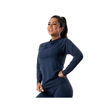 Imagem de Blusa Térmica Poliamida Segunda Pele Manga Longa Com Proteção Uv 50+ UNISSEX (AZUL MARINHO, XG)