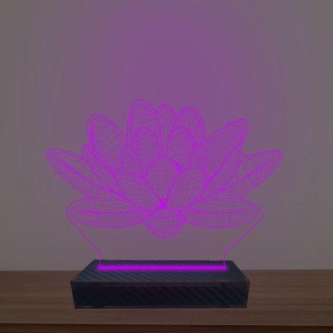 Imagem de Luminária Led 3d Flor de Lotus Abajur Luxo