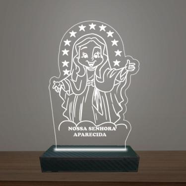 Imagem de Luminária Led 3d Nossa Senhora Aparecida Abajur Luxo