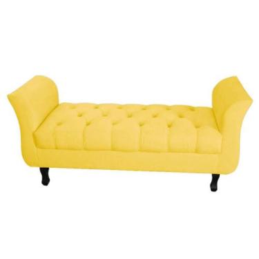 Imagem de Divã Recamier Barcelona - 1,50 Suede - Amarelo - Renascer Decor