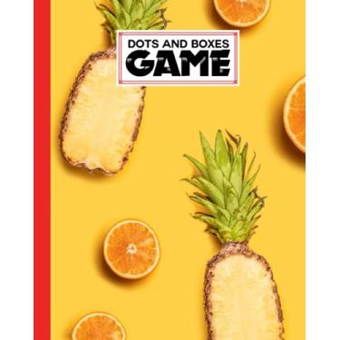 Imagem de Dots And Boxes Game: tropical fruits Cover Dots And Boxes Game, A Classic Strategy Game - Large and Small Playing Squares, 120 Pages, size 8" x 10" by Valerie Fitzgerald