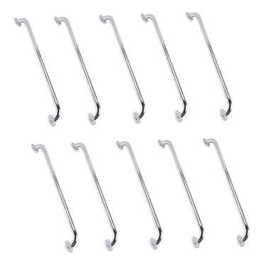 Imagem de Alça Apoio 70Cm Barra Suporte Kit 10 Uni Anti Queda Idoso Gestante Cadeirante Deficiente Banheiro Inox Box Escada