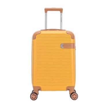 Imagem de Mala de Viagem de Bordo Nice 10kg Rígida ABS Padrão ANAC com 4 Rodas duplas 360º e Trava de segredo numérico, divisória interna com zíper e elástico de fixação, Amarelo, Santino - ABEV407P20