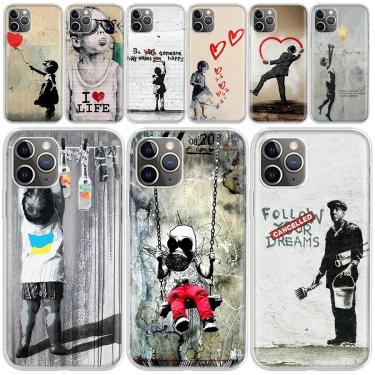 Imagem de Capa de telefone macia de Banksy Graffiti  para iPhone 15  14  13  12  11 Pro Max  7 Plus  Mini