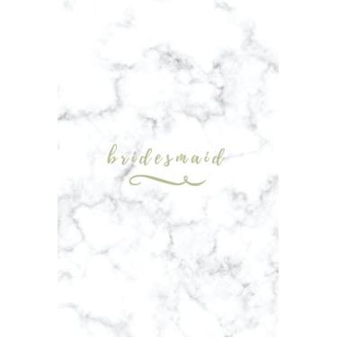 Imagem de Dama de honra: Caderno de dama de honra de mármore dourado; pequeno caderno forrado em branco; caderno de planejamento de casamento; diário de noiva; presente de dama de honra da noiva para...