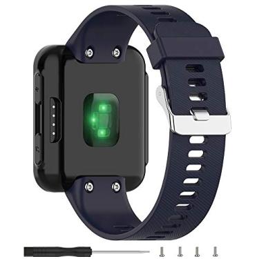 Imagem de Meifox Compatível com pulseira Garmin Forerunner 35, pulseiras de substituição de silicone Solf para relógio Garmin Forerunner 35 (azul-marinho 1)