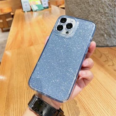Imagem de Hight End Sweet Girl Pink Soft Clear Glitter Card Phone Case para IPhone 14 13 11 12 Pro Max 11 Lente Capa protetora de vidro, azul claro, para iPhone 13