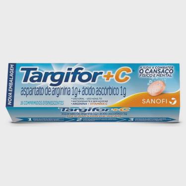 Imagem de Targifor aspartato de arginina 1G + ácido ascorbico 1G 16 comprimidos efervescentes
