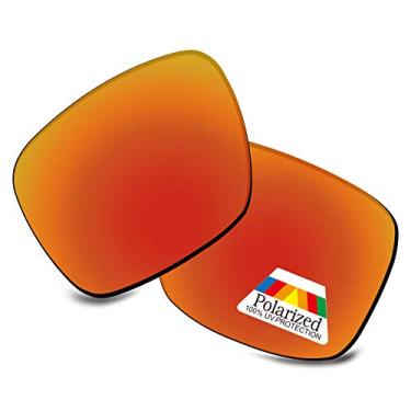 Imagem de Bwake Lentes de reposição para óculos de sol Oakley Holbrook Metal OO4123 - Vermelho fogo polarizado